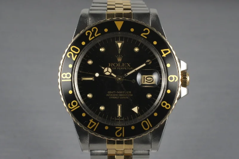 1979 Rolex Two Tone GMT 16753 with Box and Papers-Rolex Watch with Diamond-Like Coating -