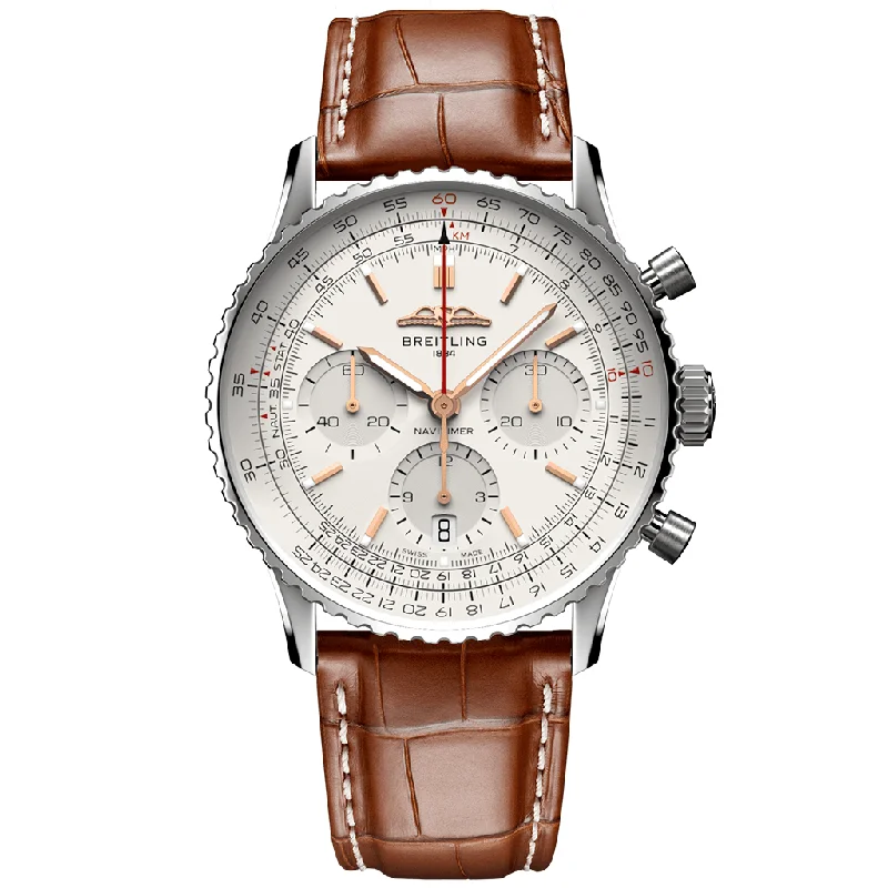 Navitimer B01 Chronograph 41 AB0139211G1P1-Breitling Watch with Dual Chronograph and Date -