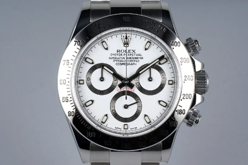 2015 Rolex Daytona 116520 White Dial with Box and Papers-Rolex Watch with Chronometer Certification -