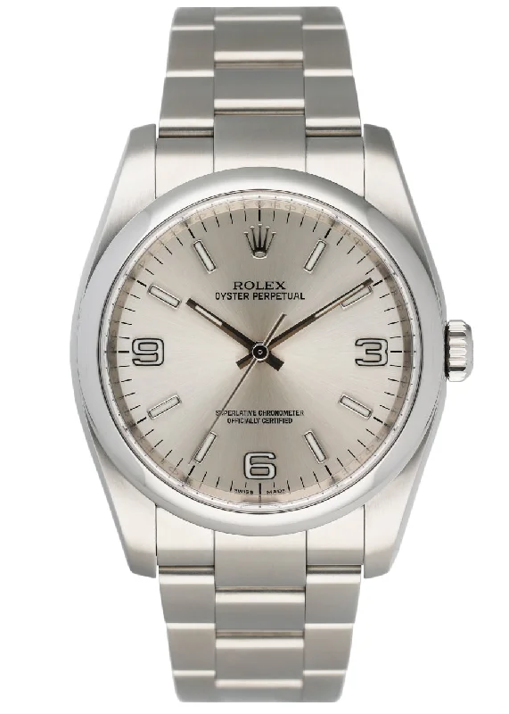 Rolex Oyster Perpetual 116000 Silver Dial Steel Mens Watch Box Papers-Rolex Watch for Luxury Gifting -