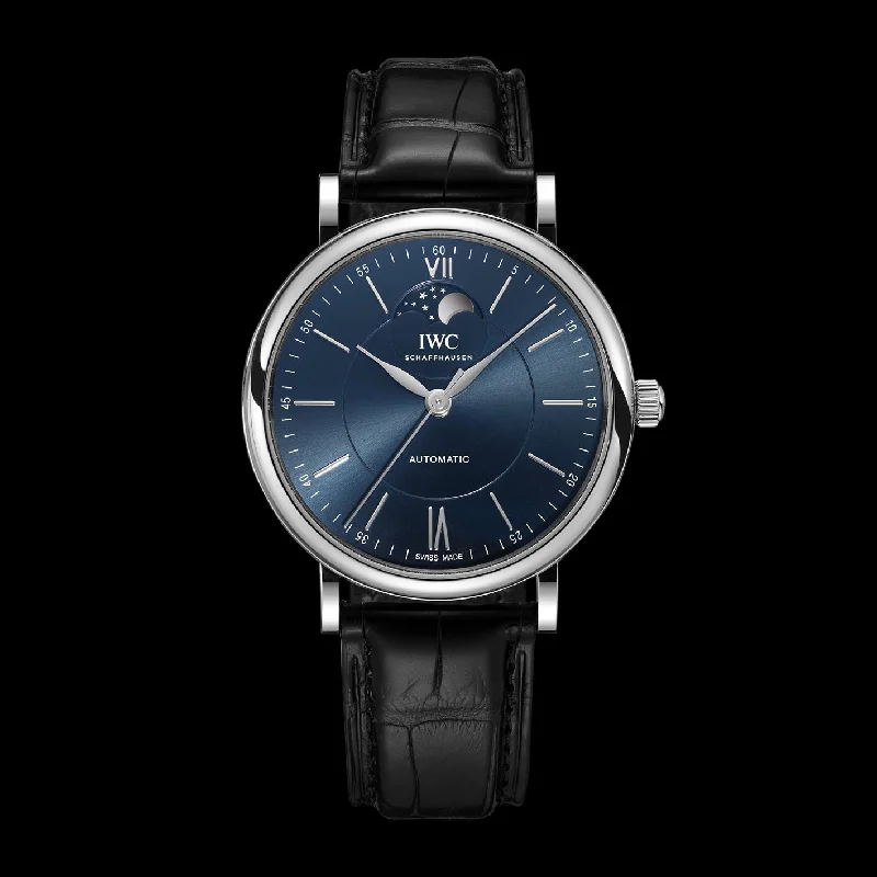 IWC Portofino Automatic Moon Phase Watch, 37mm Blue Dial, IW459402-IWC Watch with Special Edition Markings -