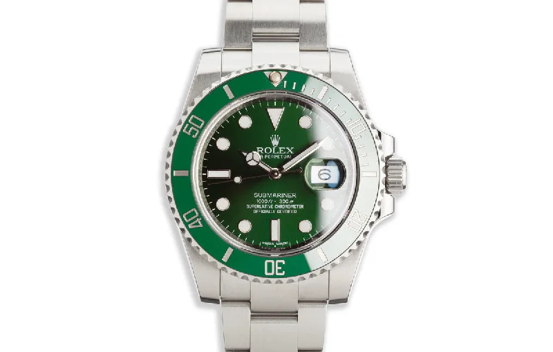 2013 Rolex Green Submariner 116610LV "Hulk" with Box and Card-Rolex Watch with Chronograph and Tachymeter -