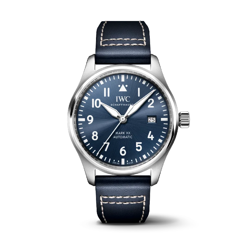 IWC Shaffhausen Pilot's Watch Mark XX with Blue Dial & Strap-IWC Watch with Complete Set of Papers -