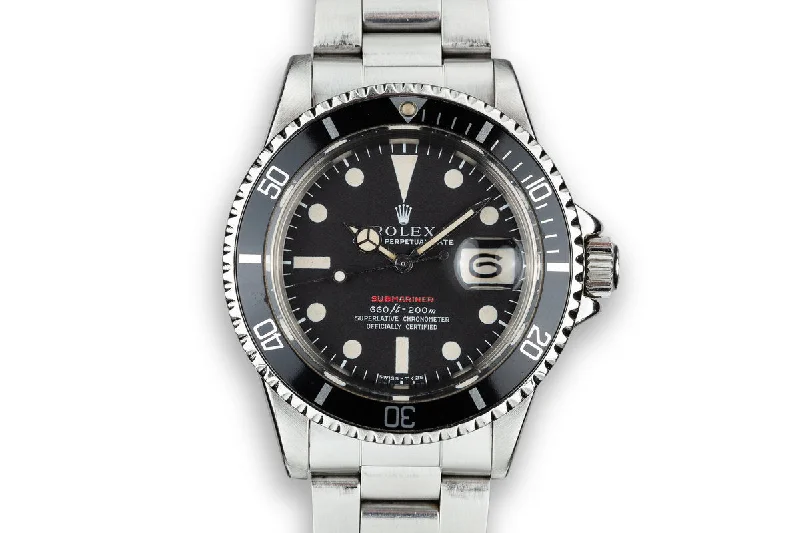 1972 Rolex Red Submariner 1680 with MK IV Dial-Rolex Watch with 24-Hour Function -