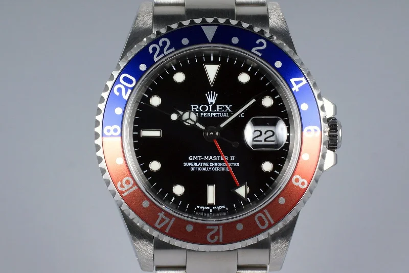 2001 Rolex GMT II 16710 with Box and Papers-Rolex Watch with Exclusive Design Features -