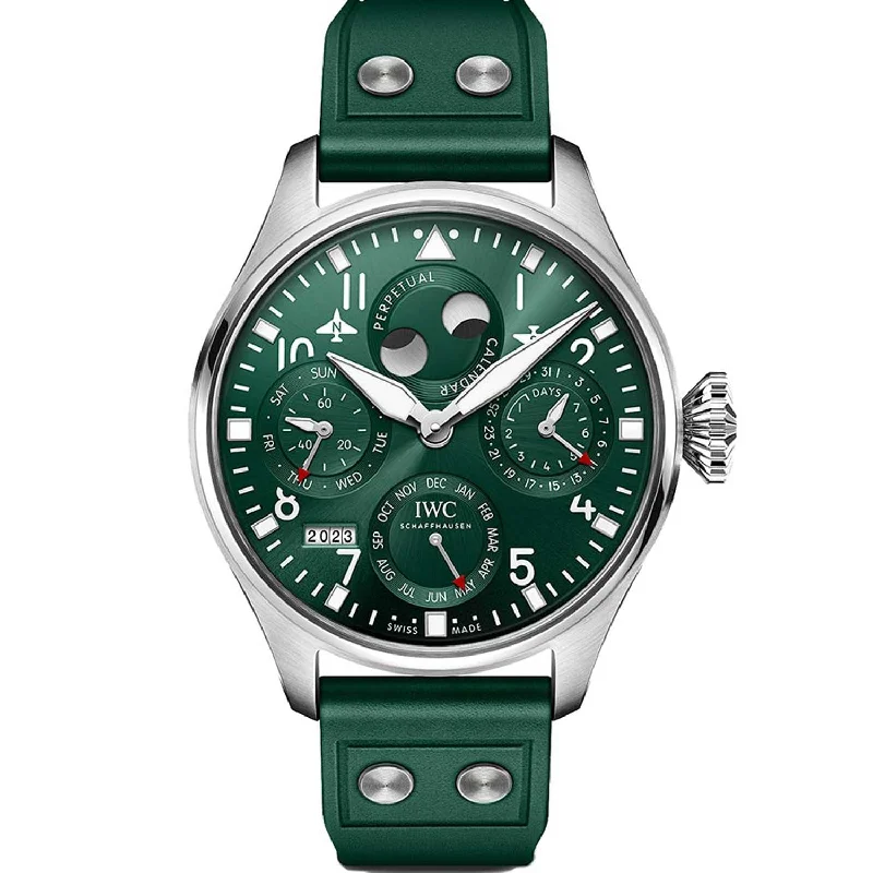 IWC Big Pilot's Perpetual Calendar IW503608 Green Dial-IWC Watch with Rose Gold Case -