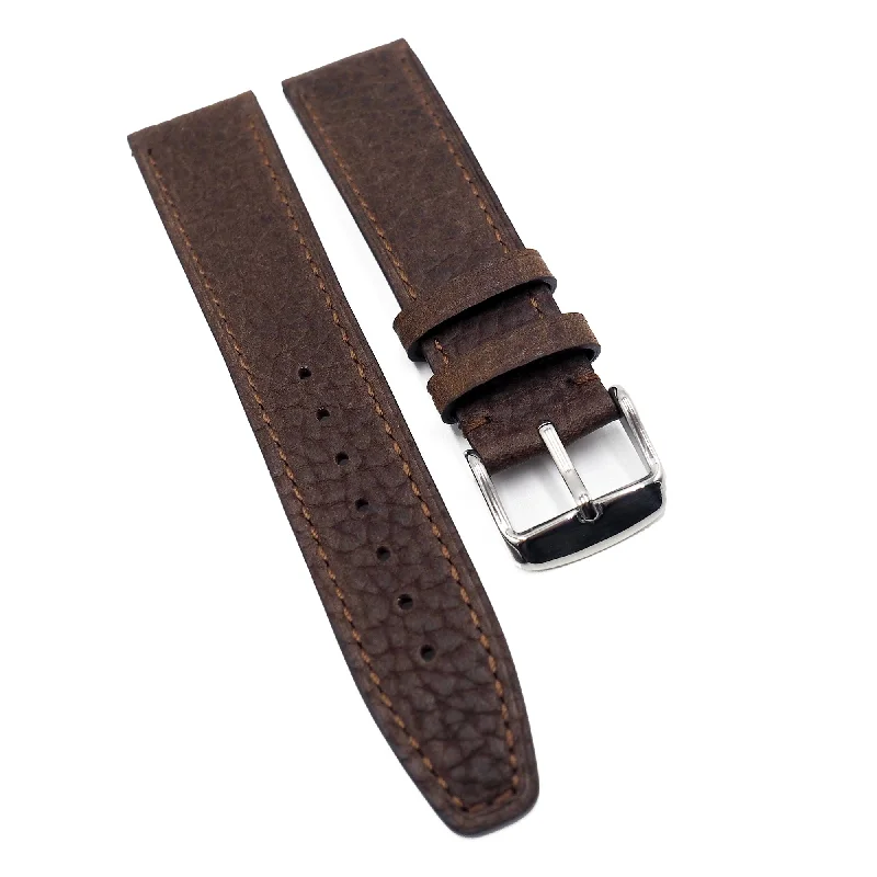 20mm Umber Brown Calf Leather Watch Strap For IWC-IWC Watch with Advanced Timekeeping Technology -