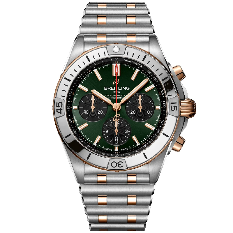 Chronomat B01 42 UB0134131L1U1-Breitling Watch with Green Dial -