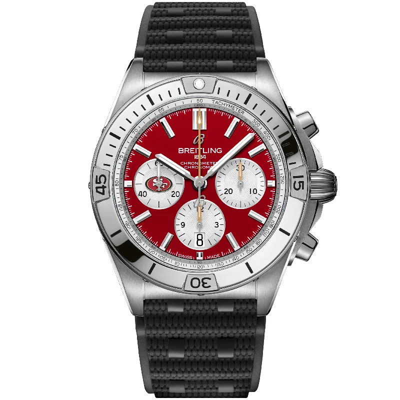 Chronomat B01 42 NFL San Francisco 49ers Edition AB01342B1K1S1-Breitling Watch with Modern Digital Functions -