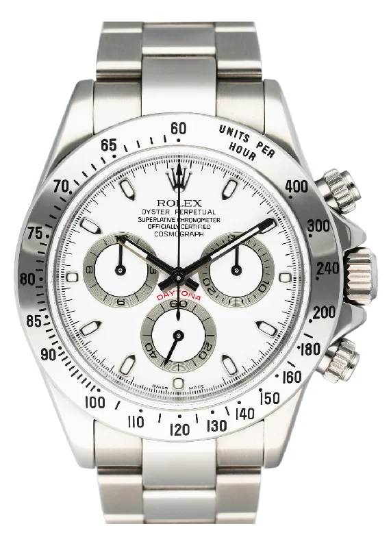 Rolex Daytona 116520 White Dial Stainless Steel Mens Watch-Rolex Watch with Stainless Steel Bracelet -