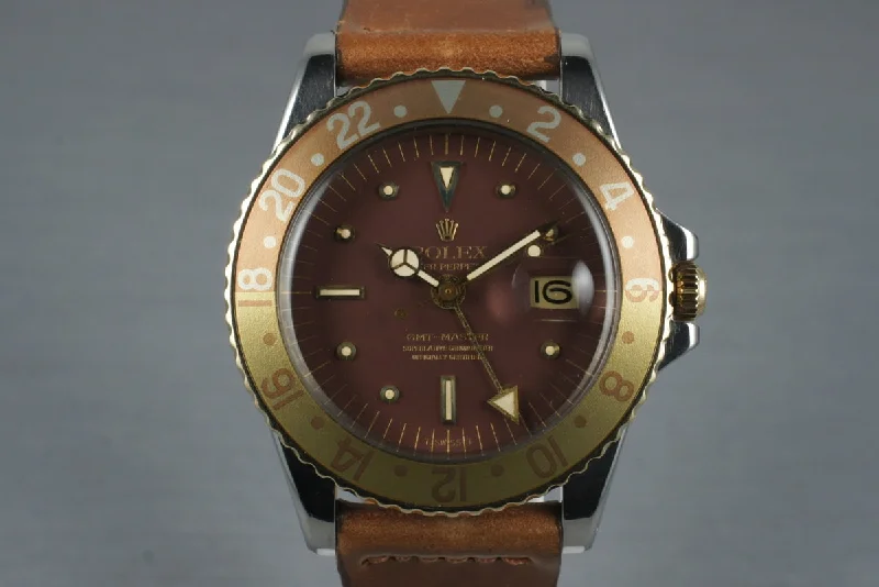 1974 Rolex Two Tone GMT 1675 with Root Beer Dial-Rolex Watch with Sapphire Crystal -