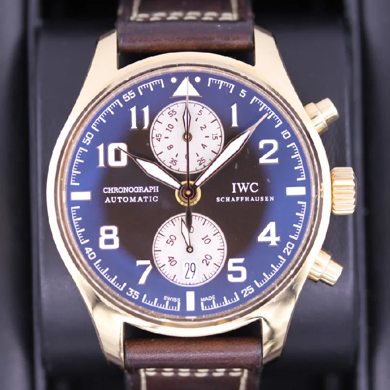 IWC Pilot's Chronograph Edition Antoine De Saint Exupery IW387805 Brown Dial Pre-Owned-IWC Watch for Luxury Timepiece Collectors -