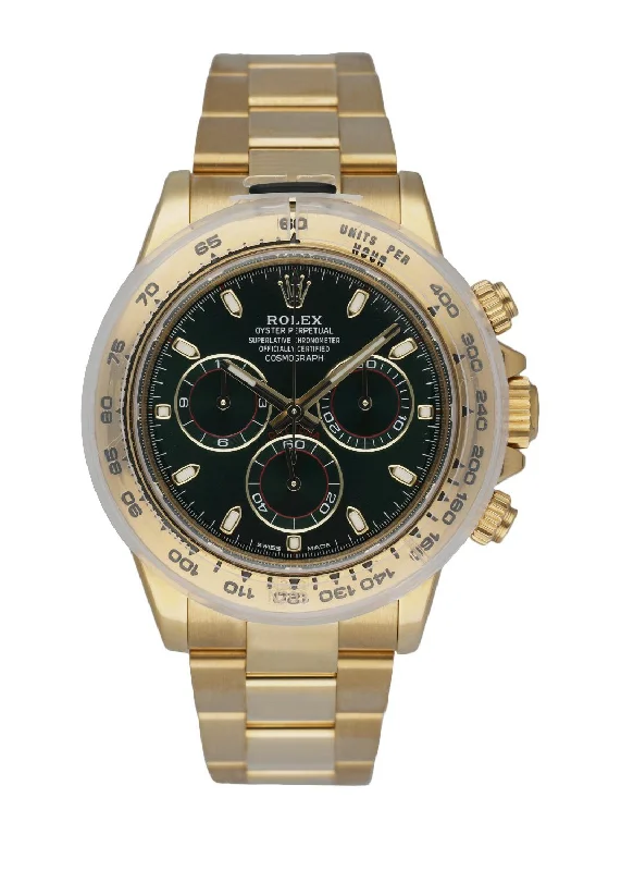 Rolex Daytona 116508 Green Dial 18K Yellow Gold  Men's Watch Box & Papers-Rolex Watch with Rotating Bezel -