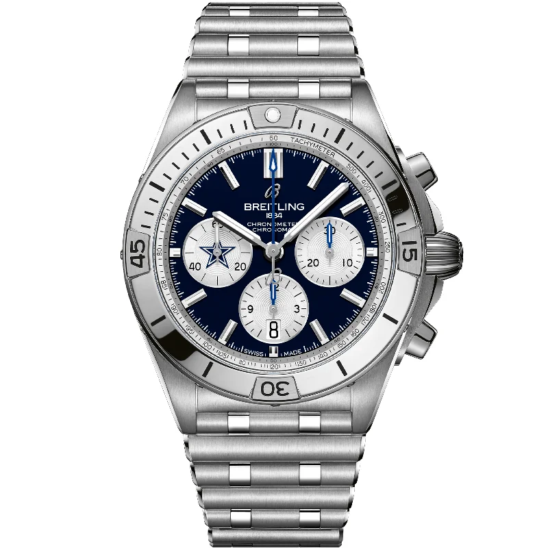 Chronomat B01 42 NFL Dallas Cowboys Edition AB01342B1C1A1-Breitling Watch with Titanium and Rubber Strap -