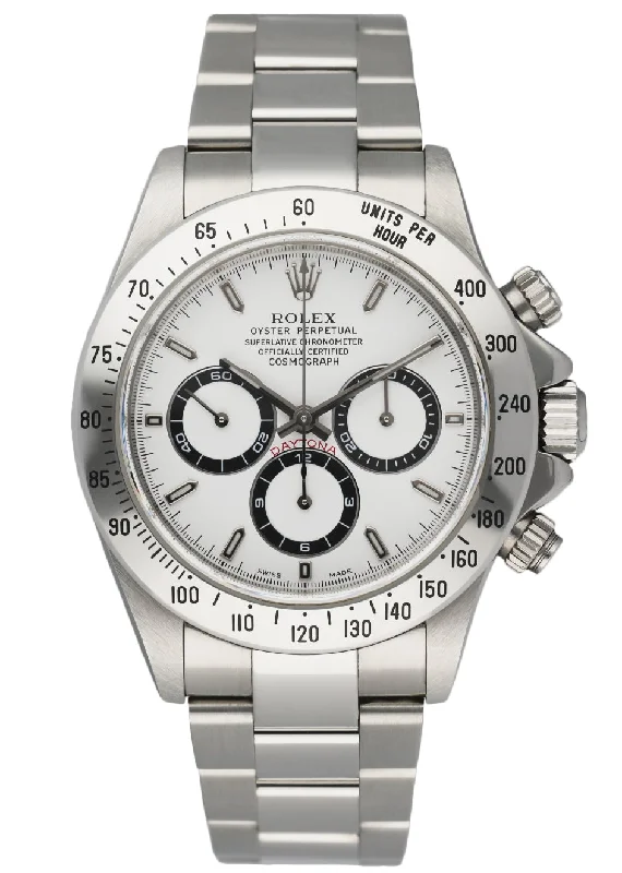 Rolex Daytona 16520 Zenith Movement Stainless Steel Mens Watch-Rolex Watch with Recessed Hour Markers -