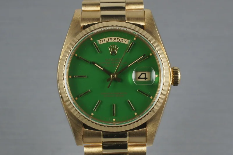 1979 Rolex 18K Day-Date 18038 with Green Stella Dial-Rolex Watch for CEO-Level Collectors -