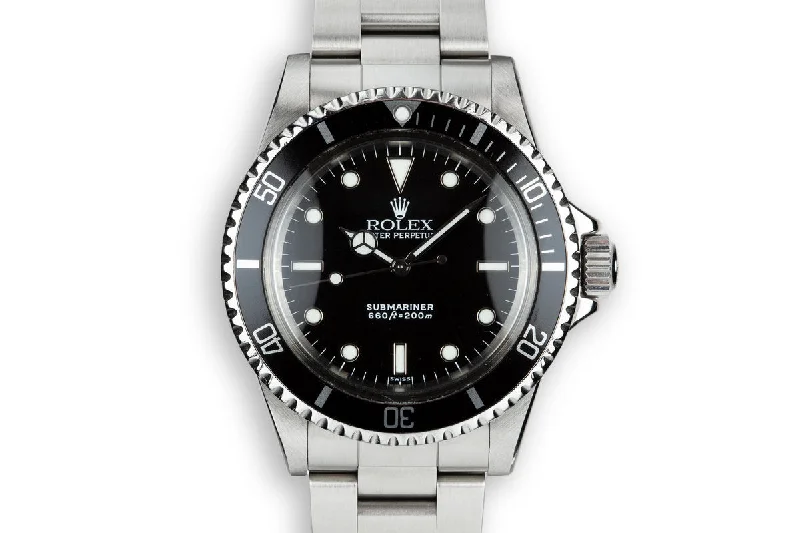 1966 Rolex Submariner 5513 with "SWISS" Only Luminova Service Dial-Rolex Watch with Rubber Strap -