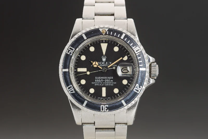 1978 Vintage Rolex Submariner 1680 with Creamy Tritium Lume and Service Papers-Rolex Watch with Special Edition Features -