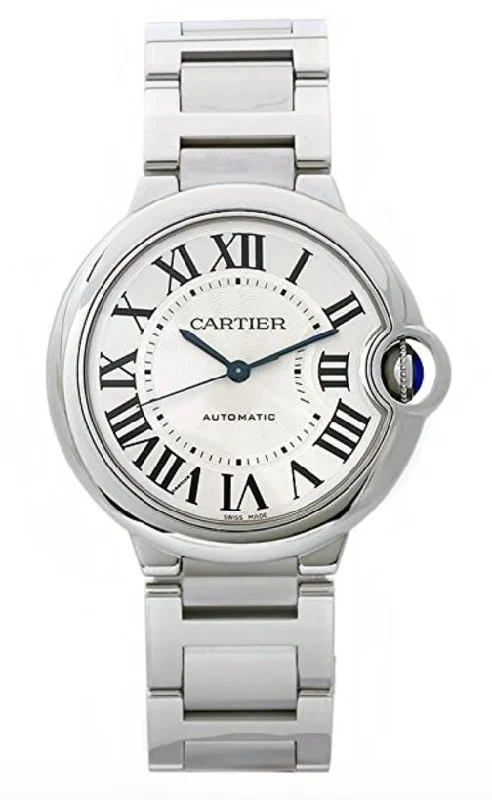 Cartier Ballon Bleu Stainless Steel Automatic Silver-Cartier Watch with Diamond Dial -