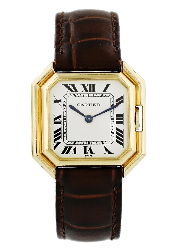 Cartier Ceinture Paris 18k Yellow Gold Ladies Automatic Watch-Cartier Watch with Fine Leather Strap -