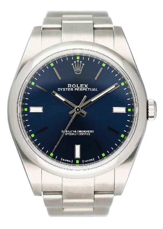 Rolex Oyster Perpetual 114300 Blue Dial Mens Watch-Rolex Watch for Precision Collectors -