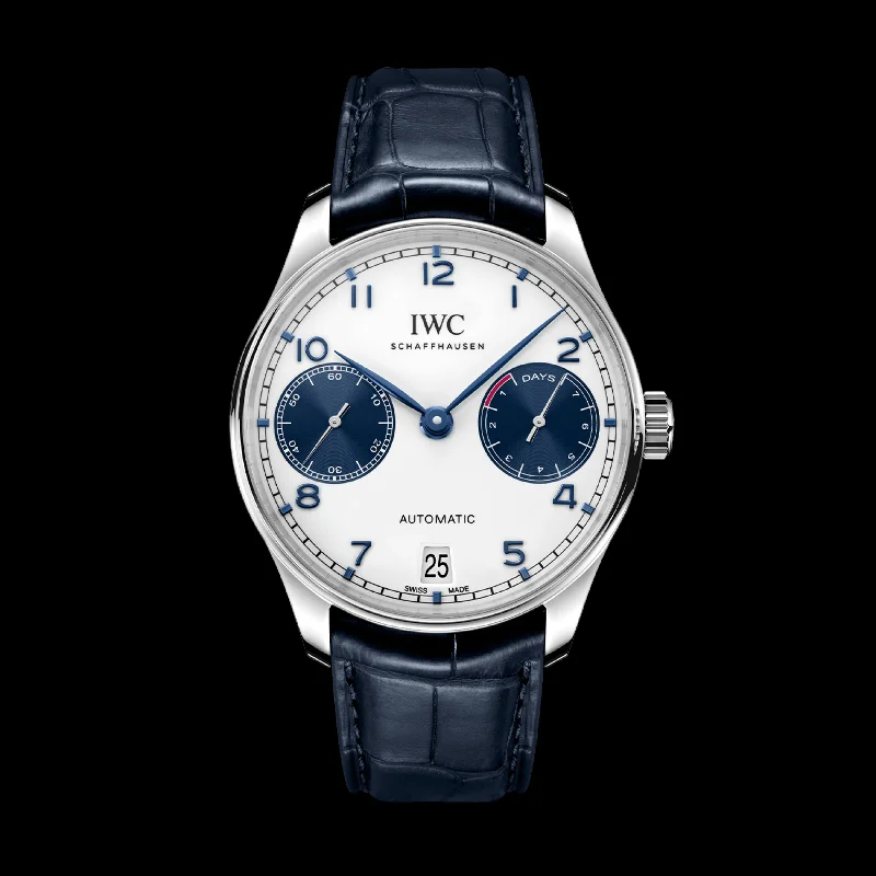 IWC Portugieser Automatic Watch, 42.3mm White Dial, IW500715-IWC Watch with Modern Pilot’s Dial -