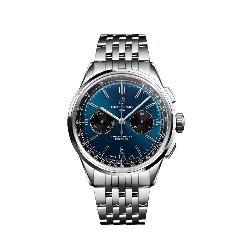 Breitling Premier B01 Chronograph 42 Stainless Steel Men's Watch-Breitling Watch with Exclusive Pilot’s Features -