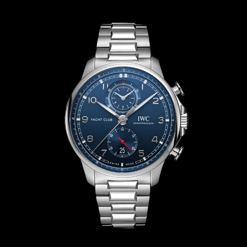 IWC Portugieser Yacht Club Chronograph Watch, 44.6mm Blue Dial, IW390701-IWC Watch with Dual Chronograph Function -