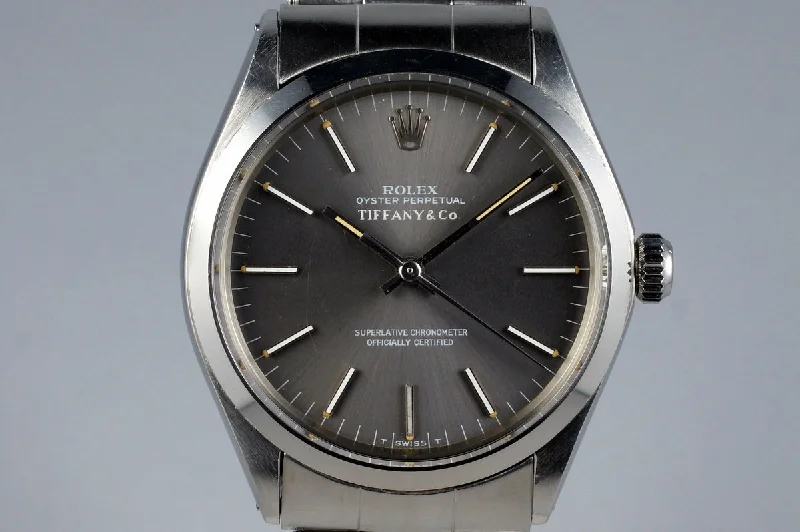 1971 Rolex Oyster Perpetual 1002 Gray Tiffany & Co. Dial-Rolex Watch for Business Executives -