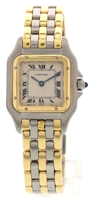 Cartier Panthere 18k Yellow Gold & Steel Ladies Watch-Cartier Watch with 100M Water Resistance -