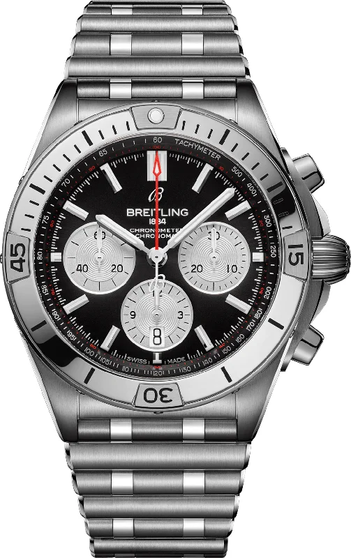 Breitling Chronomat B01 42 Black Bracelet-Breitling Watch for High-End Watch Collectors -