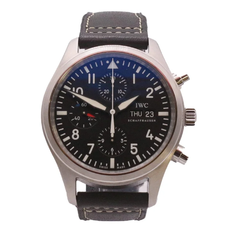 IWC Pilot Chronograph 42mm Steel Automatic Watch Ref IW371701-IWC Big Pilot’s Watch -