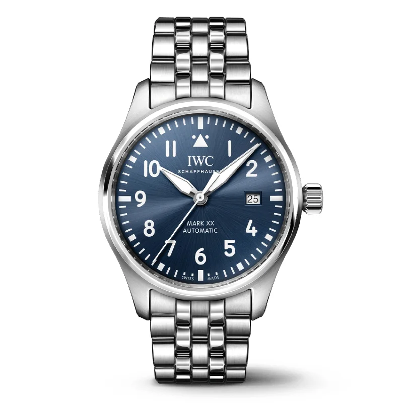 IWC Pilot'S Watch Mark Xx Watch, 40mm Blue Dial, IW328204-IWC Watch with Dual Time Zone Function -