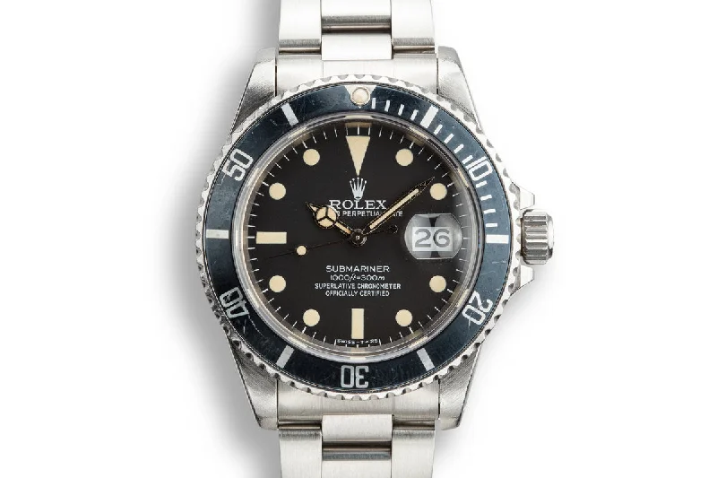 1983 Rolex Submariner 16800 Matte Dial with Box and Papers-Rolex Watch with Minimalist Design -