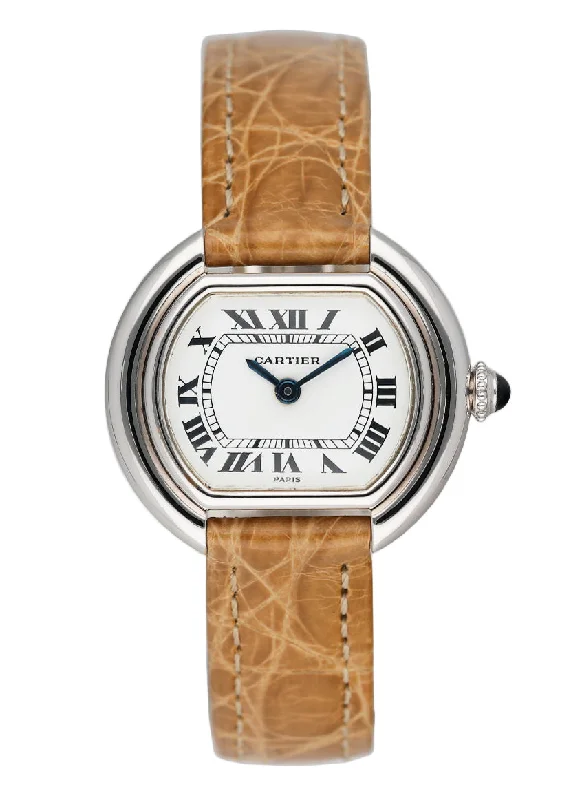 Cartier Paris Ellipse 18K White Gold Ladies Watch-Cartier Watch with Special Edition Dial -