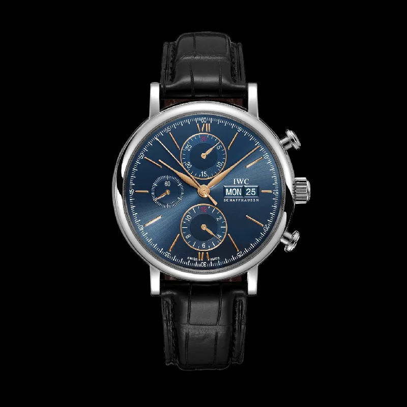 IWC Portofino Chronograph Watch, 42mm Blue Dial, IW391036-IWC Watch for Exclusive Luxury Buyers -