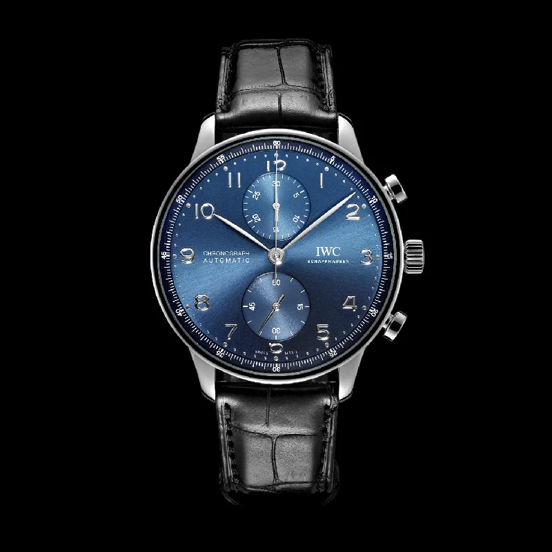 IWC Portugieser Chronograph Watch, 41mm Blue Dial, IW371606-IWC Spitfire Watch -