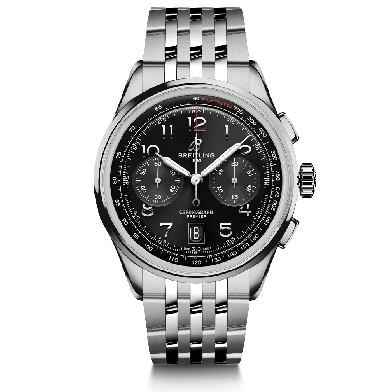 Premier B01 Chronograph 42 AB0145221B1A1-Breitling Watch with Titanium and Rubber Strap -