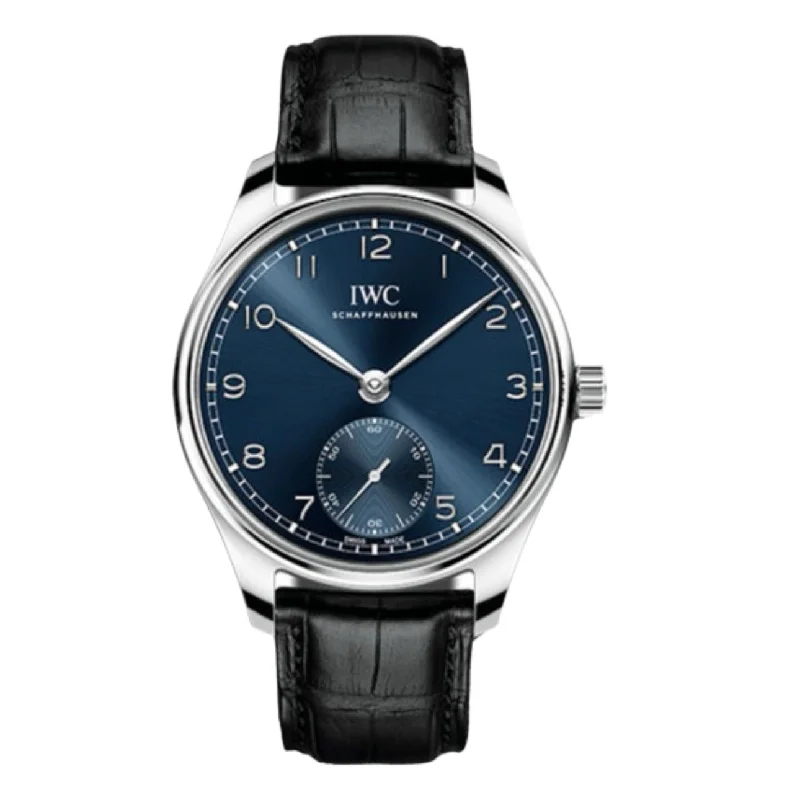 IWC Portugieser 40mm - Ref: IW358305 - Blue Arabic Dial, Black Alligator Leather Strap-IWC Watch for Elite Watch Collectors -