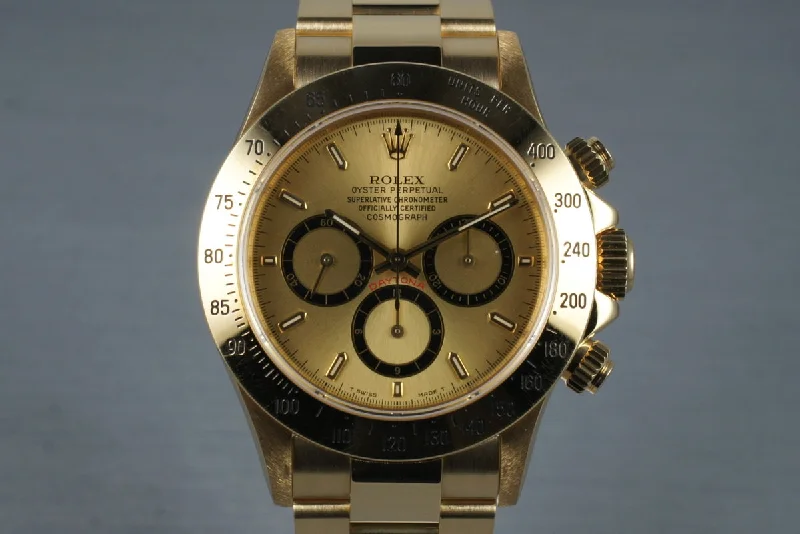 1990 Rolex 18K YG Zenith Daytona 16528 with Box and Papers-Rolex Watch for High-End Events -