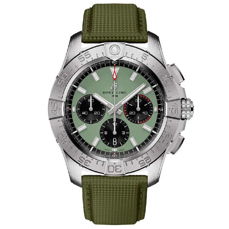 Avenger B01 Chronograph 44 AB0147101L1X1-Breitling Watch with Super-Luminova Markings -