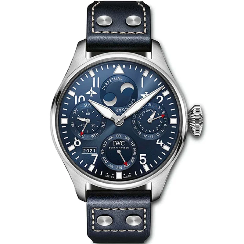 IWC Big Pilot’s Perpetual Calendar IW503605 Blue dial-IWC Watch with Stainless Steel Case -