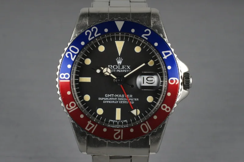 1960 Rolex GMT 1675 PCG-Rolex Watch with Leather Strap -