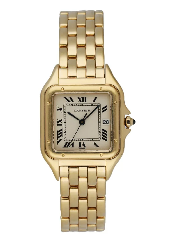 Cartier Panthere 887968 18k Yellow Gold Large Watch-Cartier Watch with Dual Time Zone -