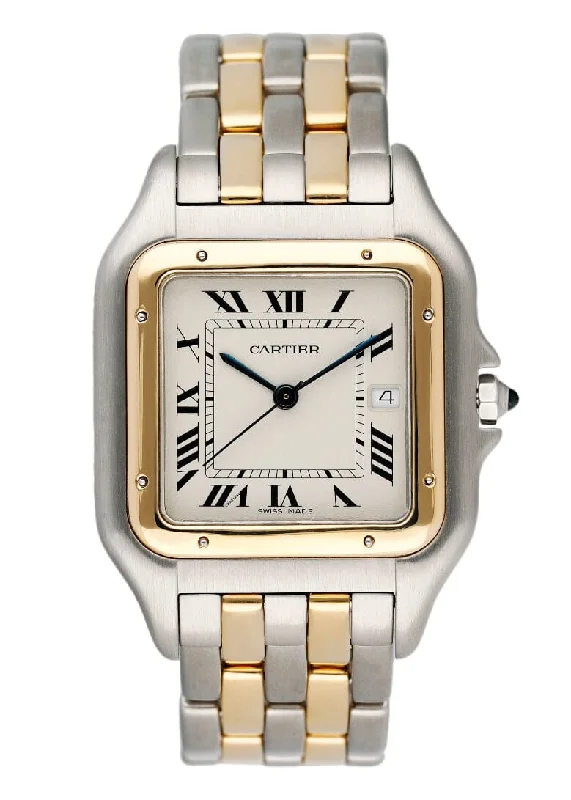 Cartier Panthere Jumbo 187957 Two Tone Mens Watch-Cartier Watch with Swiss Luxury Movement -