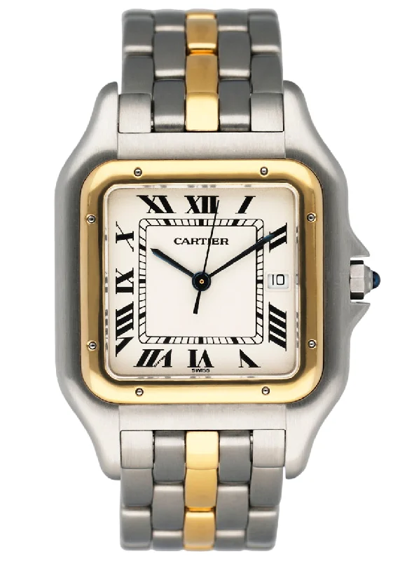 Cartier Panthere Jumbo One Row Mens Watch-Cartier Watch with Clear, Minimalist Display -