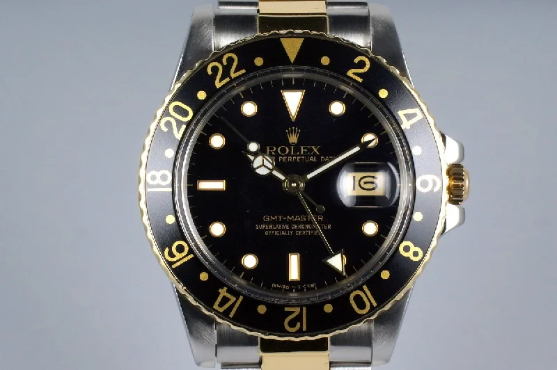 1982 Rolex Two Tone GMT 16753-Rolex Watch with Green Dial -