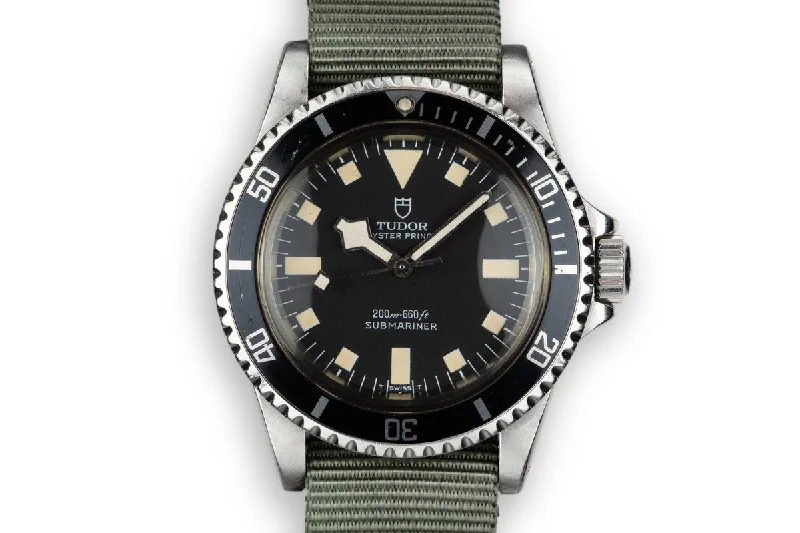 1979 Tudor Snowflake Submariner 94010 Black Dial-Rolex Watch with 100M Water Resistance -