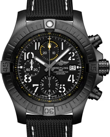 Breitling Avenger Chronograph Titanium Men's Watch-Breitling Watch with Retro Pilot’s Design -