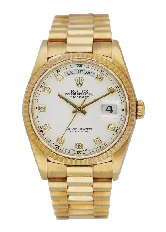 Rolex Day-Date President 18238 Diamond Dial Men's Watch-Rolex Watch for Sophisticated Timekeeping -